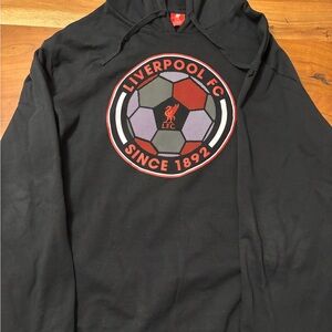 Liverpool FC Black and Red Emblem Hoodie